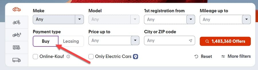كيفية شراء وبيع سيارة عبر موقع Mobile.de في ألمانيا 4 اختر طريقة الدفع