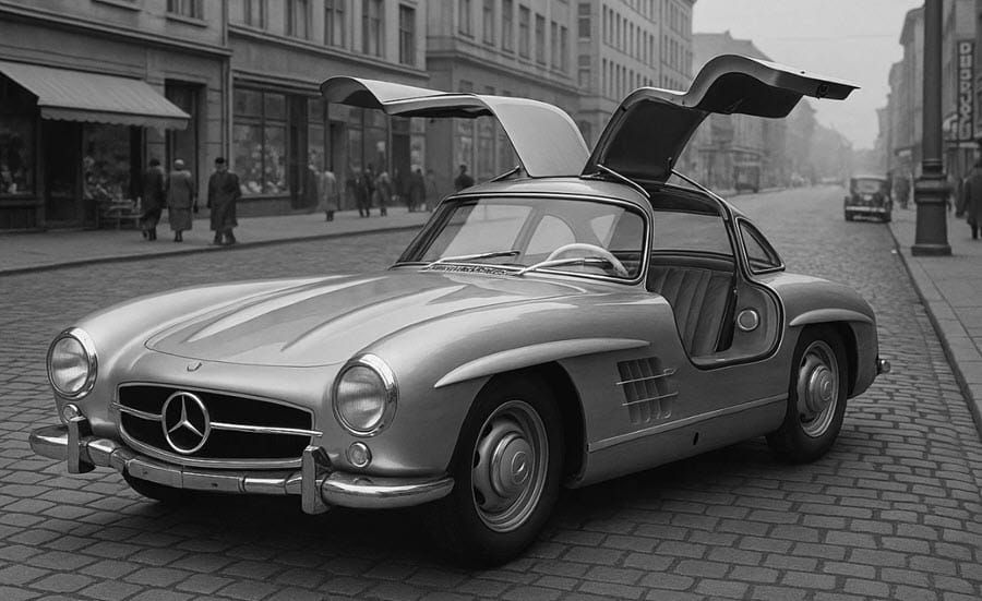 اشهر أنواع سيارات مرسيدس القديمة 3 مرسيدس 300SL جول وينج – W198