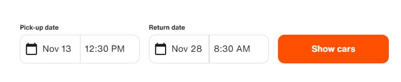 طريقه استئجار سيارة من شركه Sixt 4 تحديد تاريخ ووقت الاستلام والإرجاع